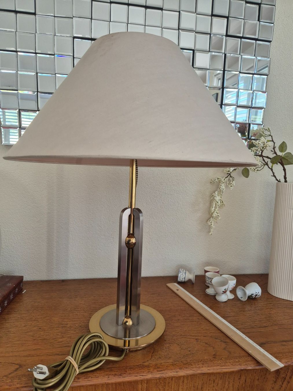 Lampade: Lampe de table laiton et métal Hollywood Regency – Usato da Fully venduto da tameab