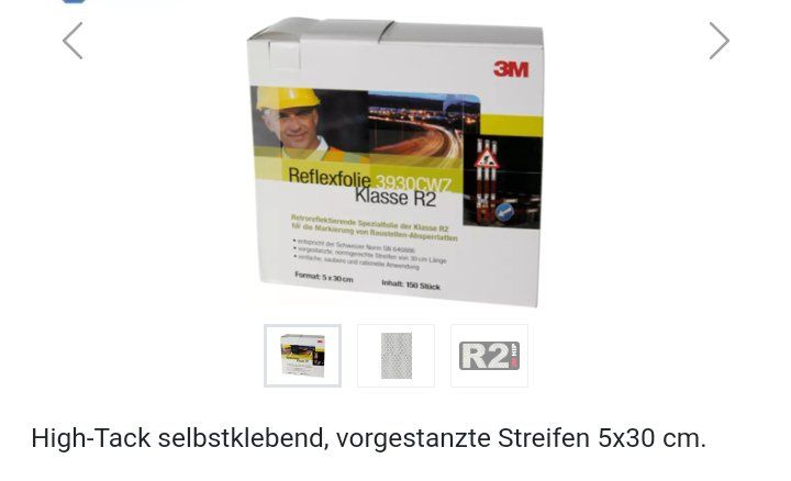 Aufkleber: Reflektoren für Absperrlatten Weiss HIP – Neu und originalverpackt aus Niederuzwil von TaurexTools