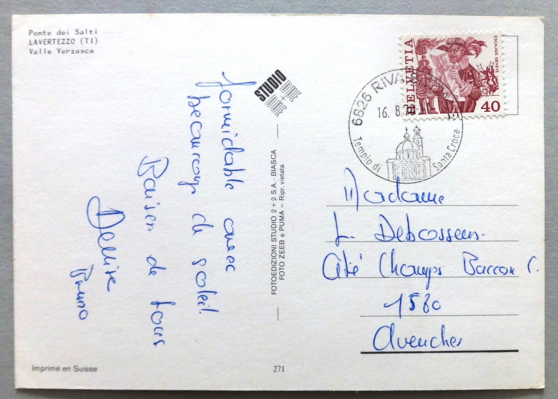 Cartes postales: Ponte dei Salti, Lavertezzo – D'occasion à Fétigny par Billy2miny 1