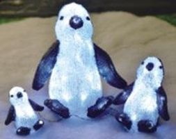 3D-LED Pinguinfamilie, 11cm, 16cm, 23cm Farbe: kaltweiss