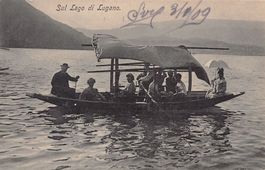 Barca sul Lago di Lugano, circolata 1909, Marke "Tellknabe"