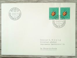 TR96 Enveloppe + Timbre Suisse 1953
