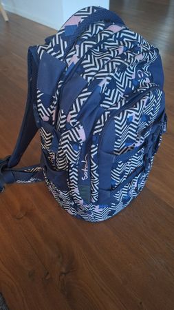 Schulrucksack Satch blau gemustert