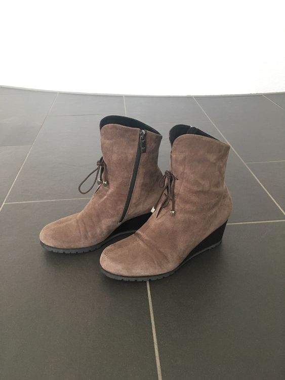 Stiefelletten, Wildleder, braun, gefüttert, Thierry Rabotin