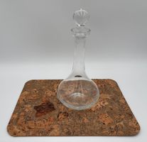 Glaskaraffe mit Glaszapfen mundgeblasen gewölbt transparent