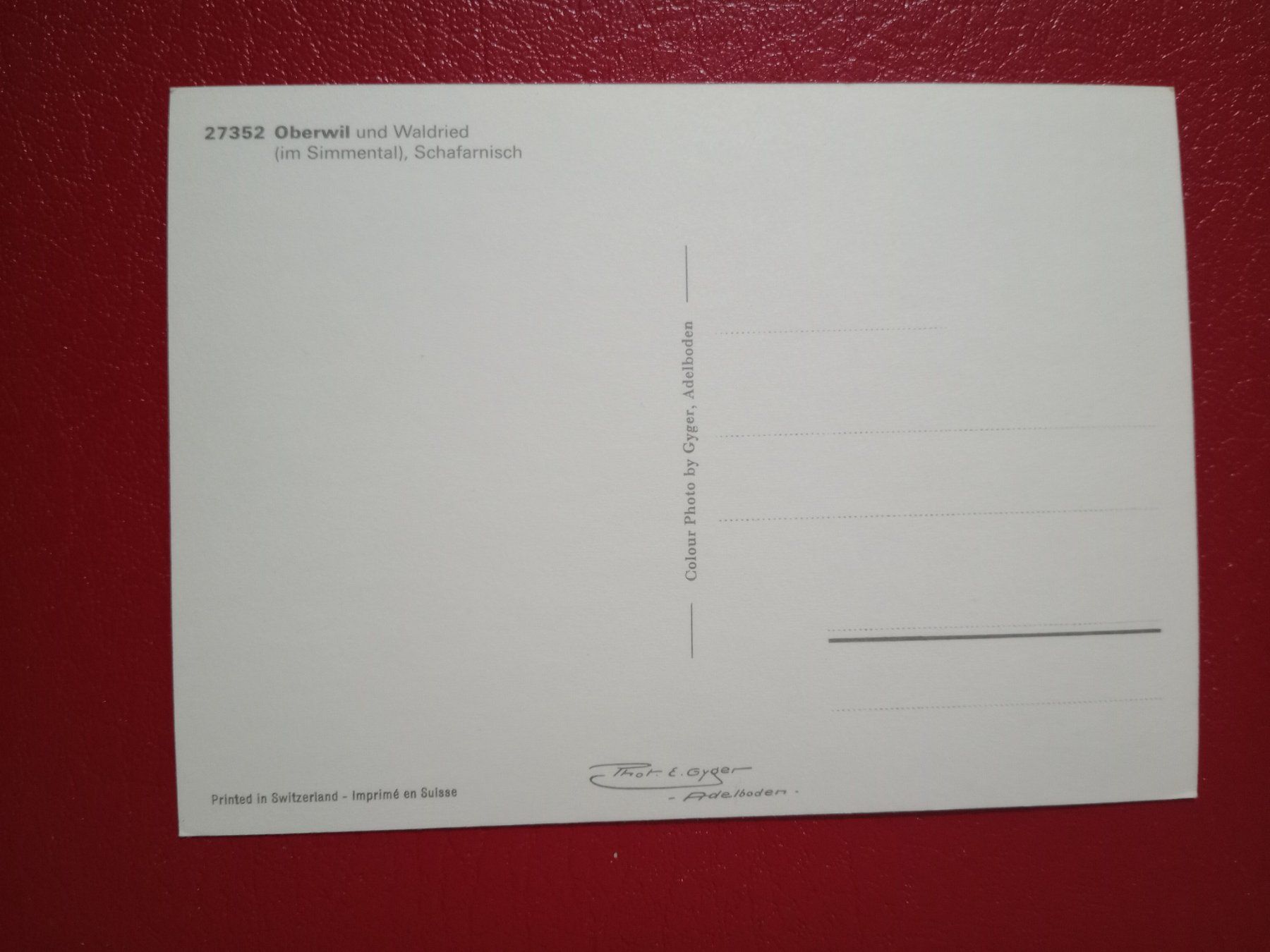 Cartoline postali: Oberwil und Waldried Simmental Bern mit Schafarnisch – Usato da Küttigen venduto da Melisch1000 1