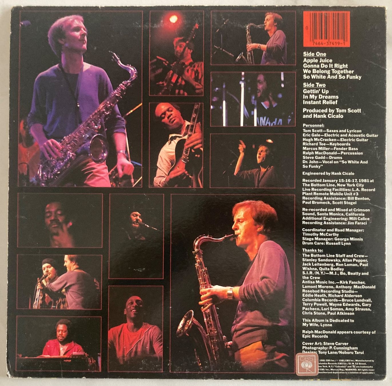 Dischi in vinile: TOM SCOTT - APPLE JUICE – Usato da Poliez-Pittet venduto da Newtown-Records 1