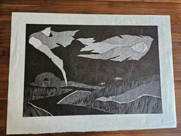 Bild Panta rhei, Peter Wullimann 1981 (Holzschnitt 60/125)