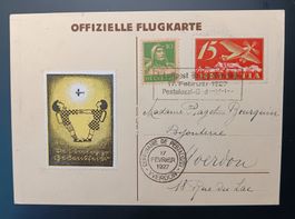 FLUGPOSTKARTE NACH YVERDON 1927