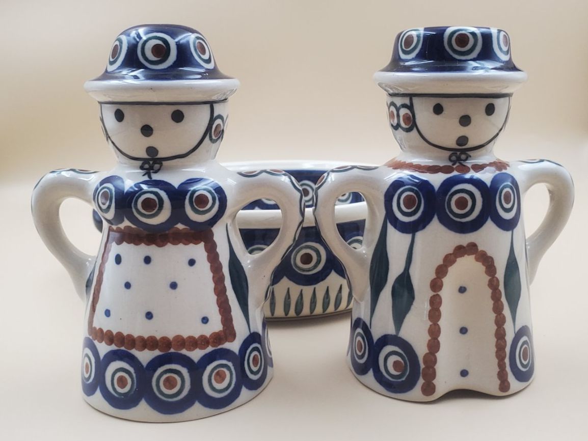Set di piatti: Service à condiments vintage en céramique polonaise – Usato da Rennaz venduto da La_malle_du_dauphin