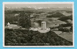 "Lueg" - Kavallerie-Denkmal mit Blick auf die Alpen 1938