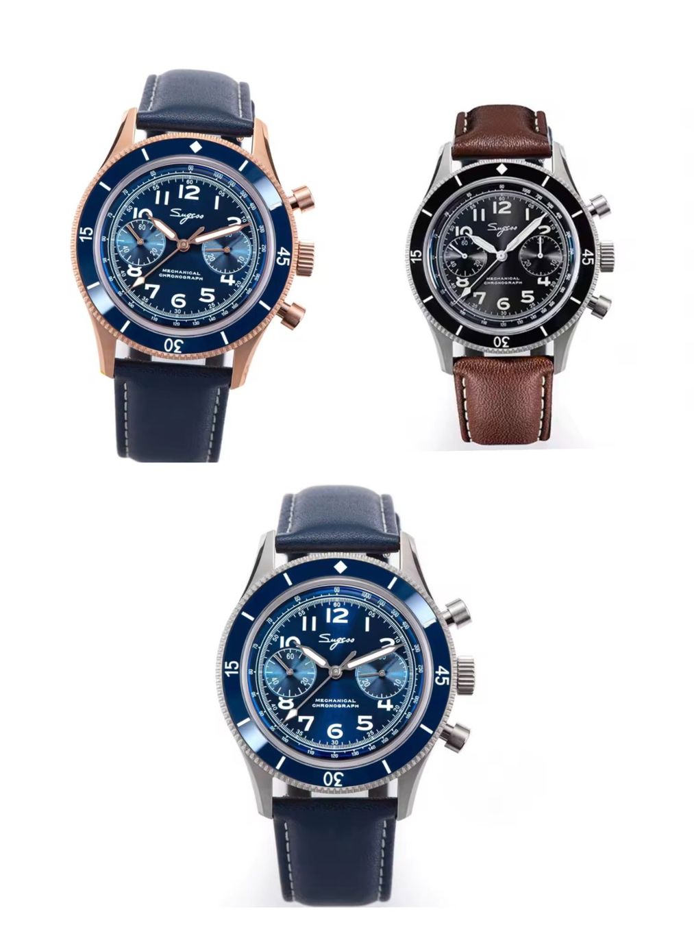 Orologi: Sugess Chronograph Mechanisch Fliegeruhr – Nuovo (secondo la descrizione) da Suhr venduto da ChronixChronometer 9