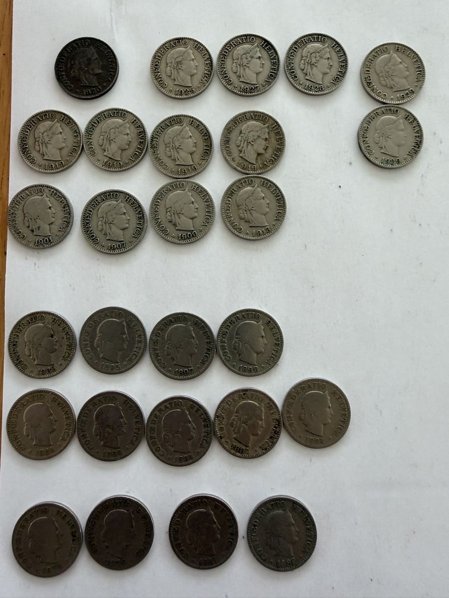 Tutti le monete: Pièces suisse de 10 centimes de 1879 /1929 – Usato da Echallens venduto da JAR69 1