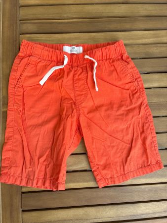 Shorts, Stoff, orange, getragen, Gr 134