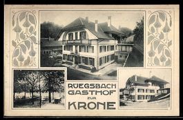 AK Rüegsbach, Gasthof zur Krone aus verschiedenen Perspektiv
