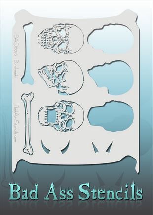 Schablonen: Bad Ass Schablone BAD-6078 - Boneheadz – Neu und originalverpackt aus Zürich von airbrush-and-more