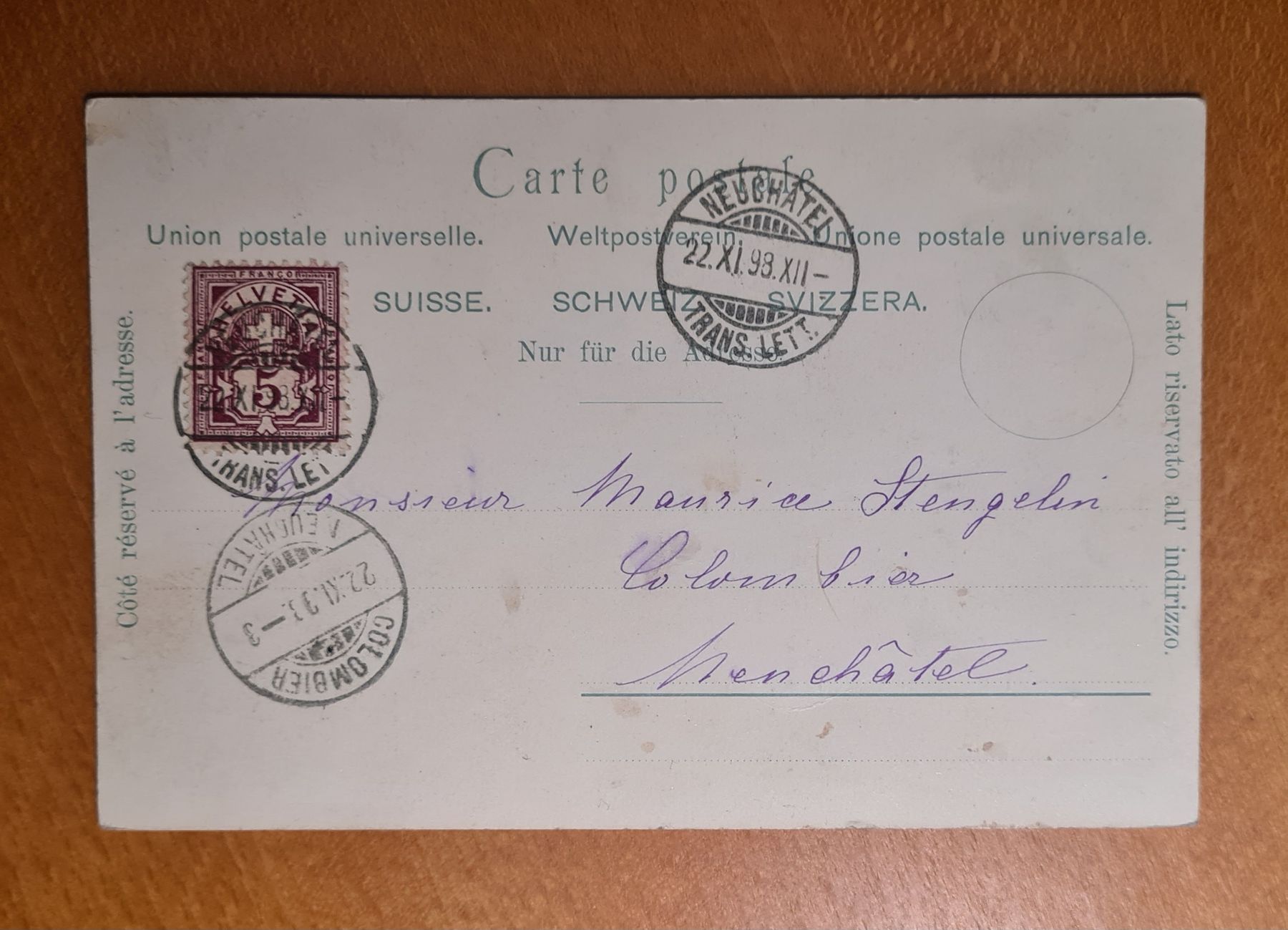 Cartoline postali: Grusskarte mit Schalk 1898 – Usato da Ebikon venduto da Donar50 1