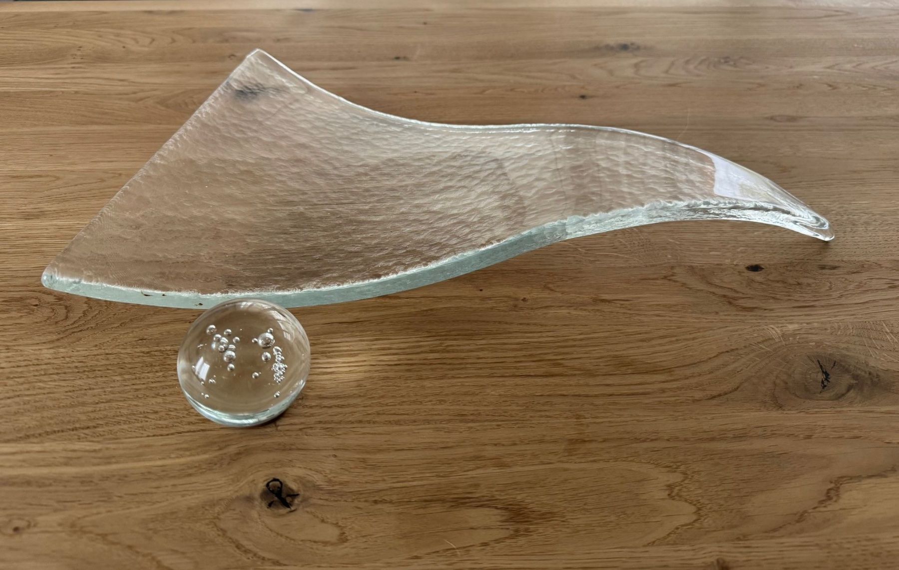 Glasi Hergiswil Tutte le decorazioni: Glasplatte mit Glaskugel Dekoration – Usato da Thalwil venduto da jes_w7vz 1
