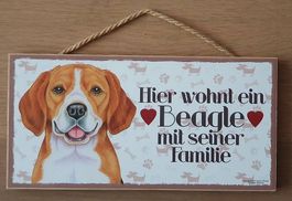 Türschild Holz Beagle