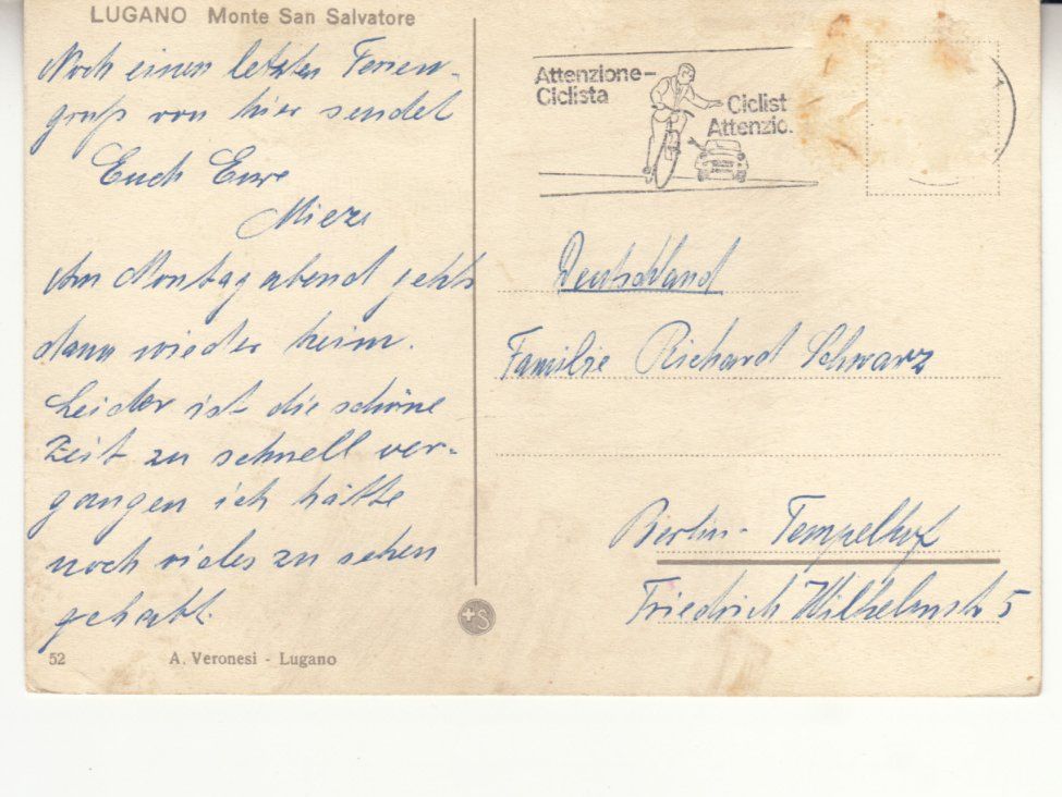 Cartoline postali: Lugano ca. 1960 – Usato da Bürglen TG venduto da StampGraf 1