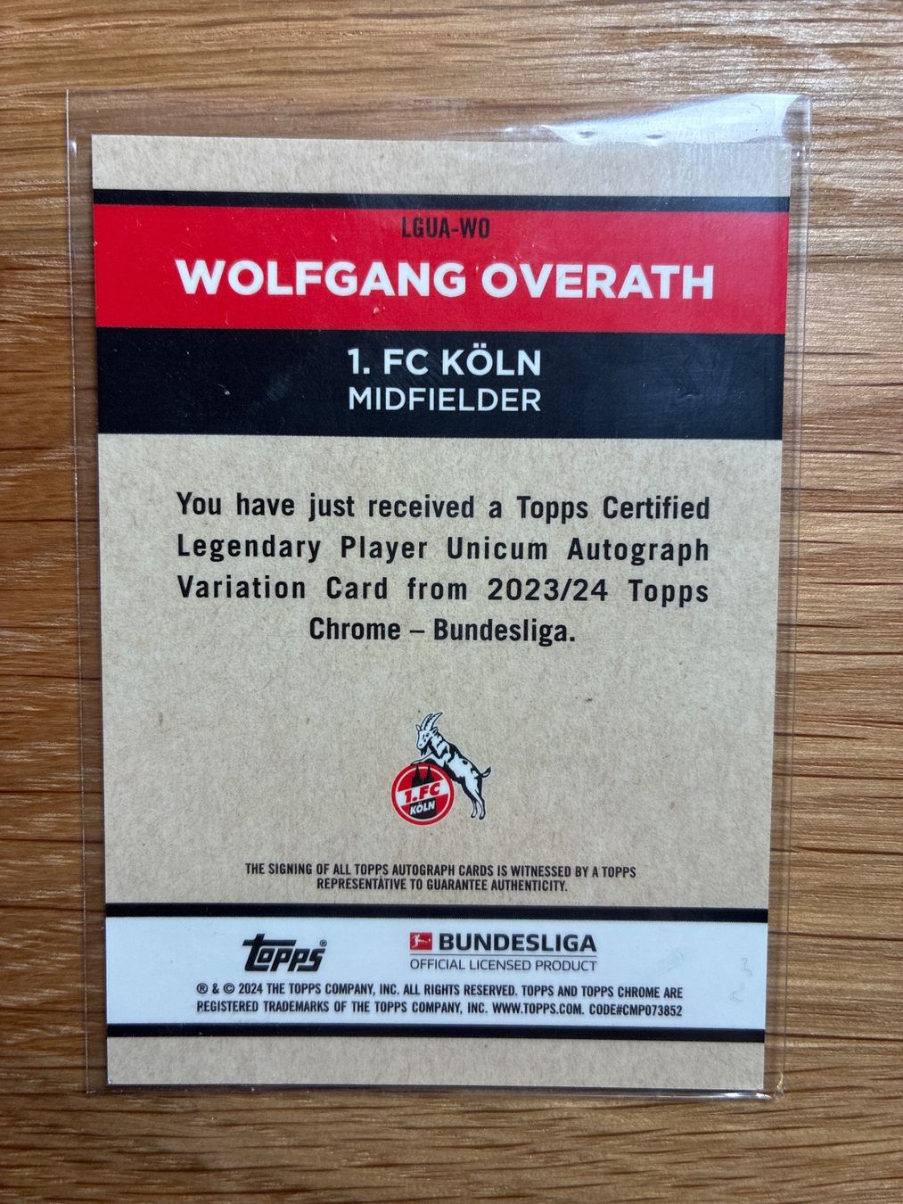 Topps Carte collezionabili: Topps Chrome Wolfgang Overath Köln Autogramm – Usato da Wangenried venduto da Garagara 1