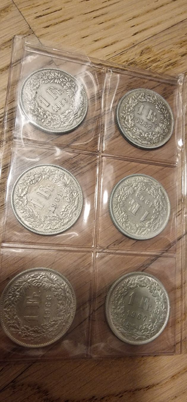 Alle Münzen: 6x 1.- schweizer silber münzen – Gebraucht aus Arbon von sar_l7ll 2