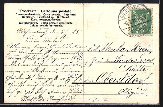 Cartoline postali: Röthenbach / Allgäu, Ortsansicht mit K – Usato da Berlin venduto da bartko-reher 1