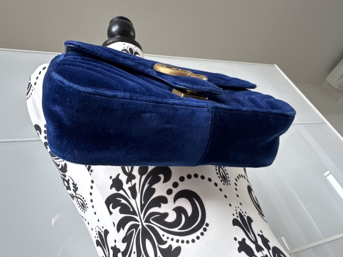 Gucci Taschen für Damen: GUCCI Marmont samt blau Mini – Gebraucht aus Liestal von amaroque 1