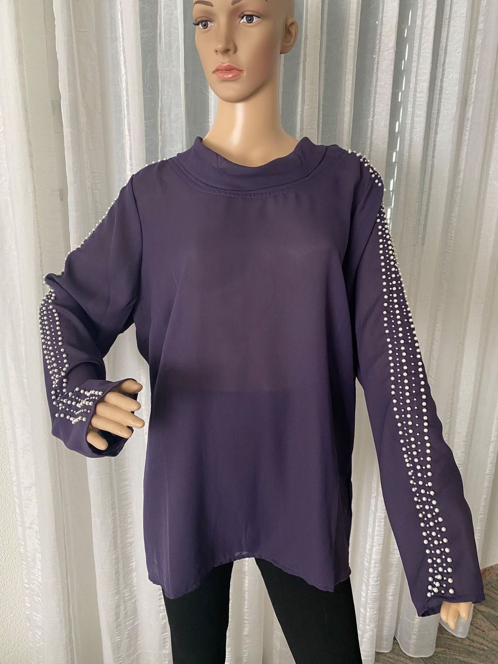 Camicette: ASHLEY BROOKE - einmalige Perlenbluse, violette, L – Nuovo e nell'imballaggio originale da Winkel venduto da ferrari2022 6