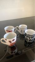 4 Espressotassen Set mit Aufdruck gebraucht