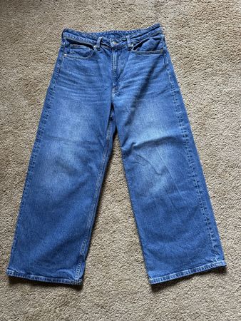 Wide Leg Jeans Gr. 40 High Waist 7/8 Länge 