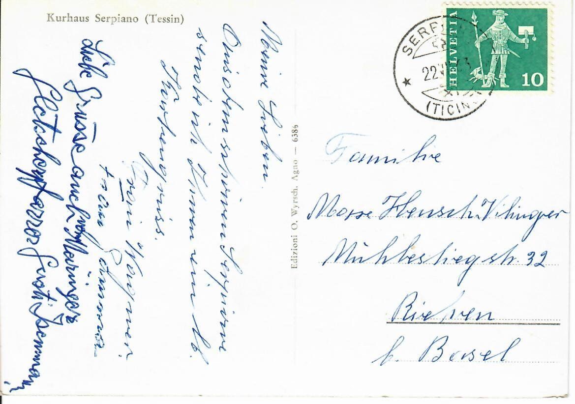 Ansichtskarten: Kurhaus Serpiano – Gebraucht aus Hochdorf von Ziegel-16 1