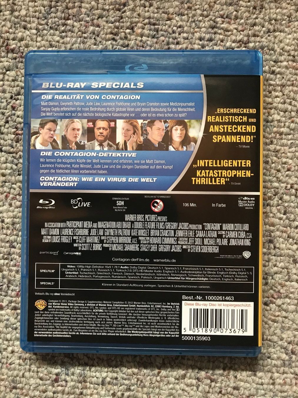 Tutti i DVDs: Contagion - NEU - BLURAY – Nuovo (secondo la descrizione) da Tecknau venduto da Otacon0 1