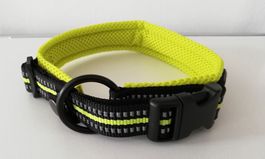 Hundehalsband Neongelb XL reflektierend weich gut Sichtbar