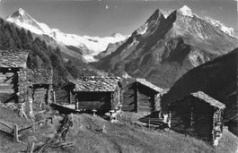 Val d’Anniviers (VS) Walliser Speicherhäuser Gletscherblick