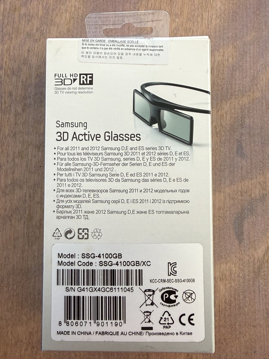 Occhiali & Lenti: Samsung 3D Active Glasses SSG-4100GB neu versiegelt – Nuovo (secondo la descrizione) da Zürich venduto da wiedese 1