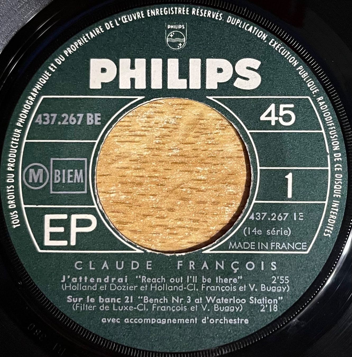 Dischi in vinile: CLAUDE FRANÇOIS - J’ATTENDRAI – Usato da Bussigny venduto da vinyl-pas-cher 2