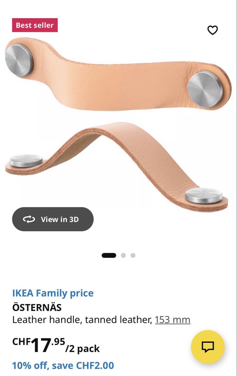 Ikea Ferramenta: Ledergriffe für Möbel / Möbelgriffe – Nuovo (secondo la descrizione) da Zürich venduto da steph07 2