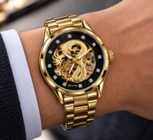 Automatikuhr Forsining Herren mit Drachenmotiv goldfarben