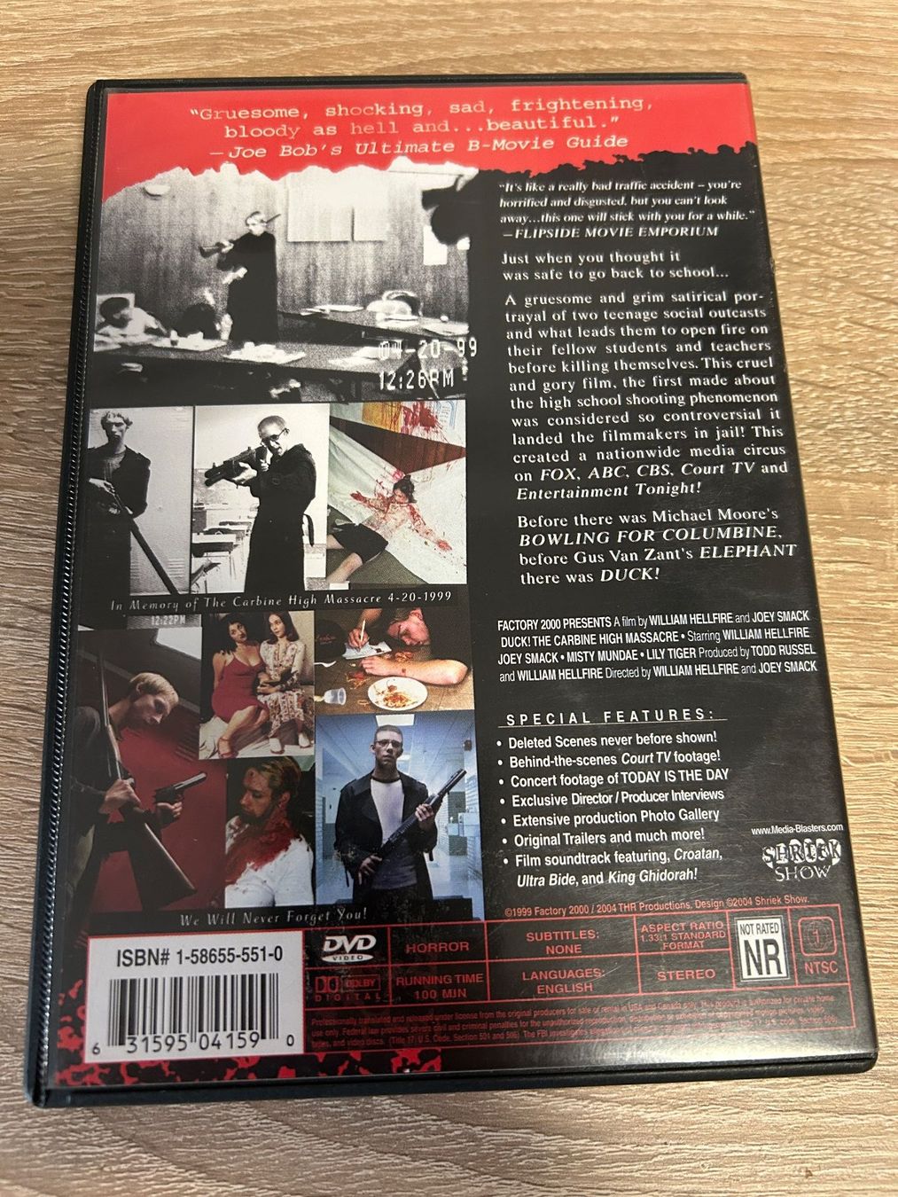 Tutti i DVDs: Duck! The Carbine High Massacre - DVD Code 1 englisch – Usato da Gasel venduto da doctor_doak 1