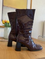 Manfield Stiefel Lack bordeaux, Echtlederfutter,, Gr. 39