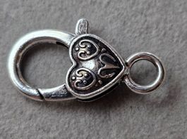 6x Herz Verschluss Karabiner Schmuck Kette Endteile Basteln