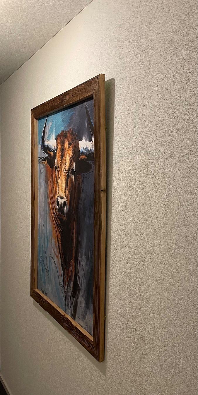 Foto & Immagini: Bild Stier Kunstdruck auf Leinwand, Holzrahmen – Usato da Brunnen venduto da Holz-style 5