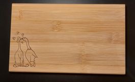 Planche bois gravée / Holzbrett Brandmalerei