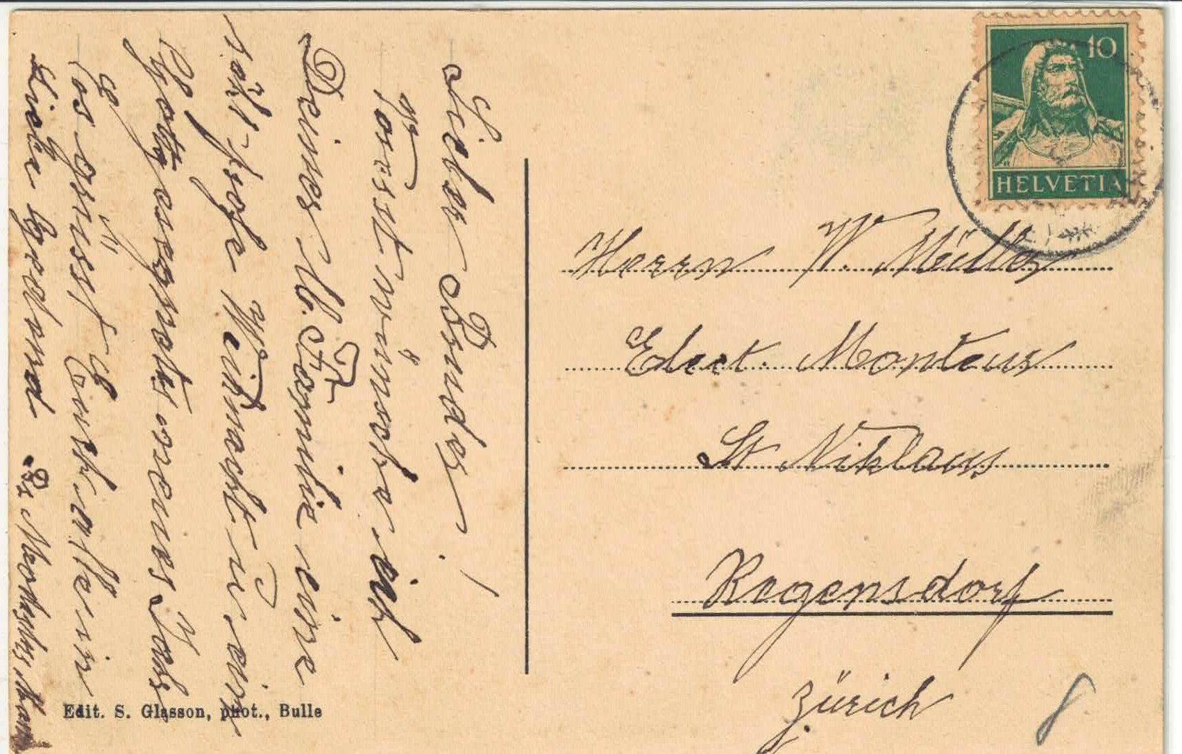 Cartoline postali: La Valsainte - Vue generale – Usato da Ettingen venduto da Kartenplanet 1