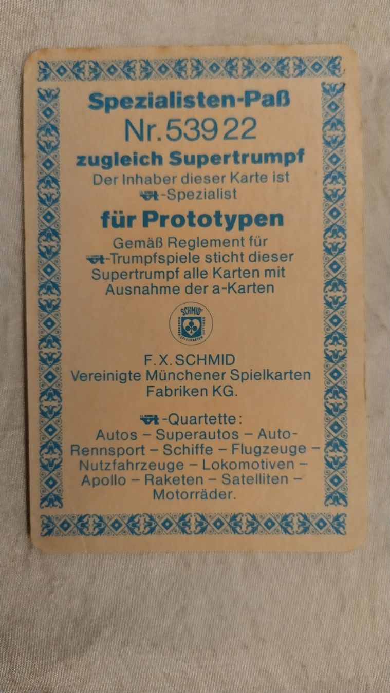 Giochi: Auto Quartett Prototypen / 60er Jahre mit 32 Karten – Usato da Bellach venduto da JingleJerry 8