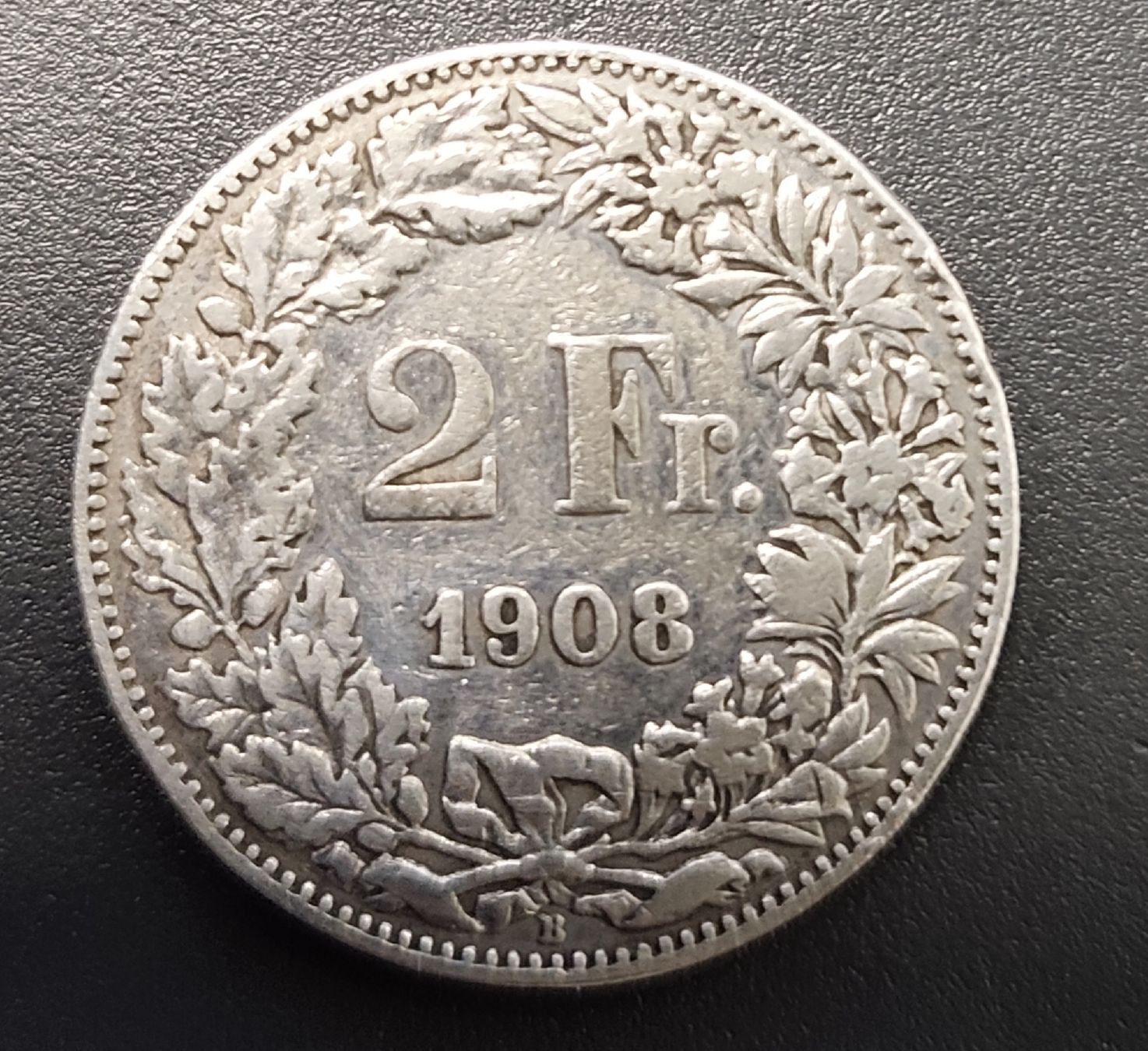 Tutti le monete: 2 Franken Münze von 1908 – Usato da Rebstein venduto da andi322
