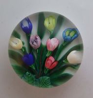 Glas Briefbeschwerer F Saint Louis Kristallglas 1988