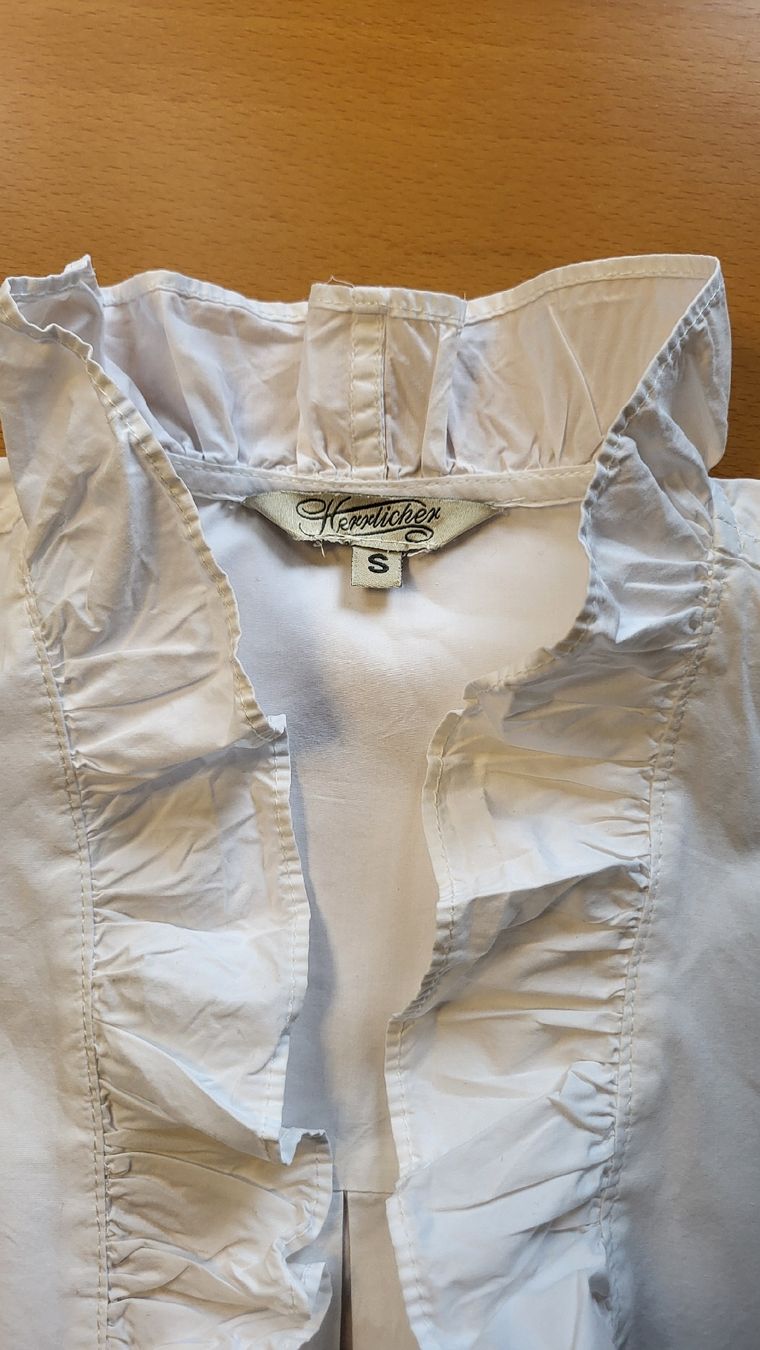Herrlicher Camicette: Herrlicher Bluse, weiss, Gr. S, mit Rüschen – Nuovo (secondo la descrizione) da Wolfhausen venduto da Steffi0 6