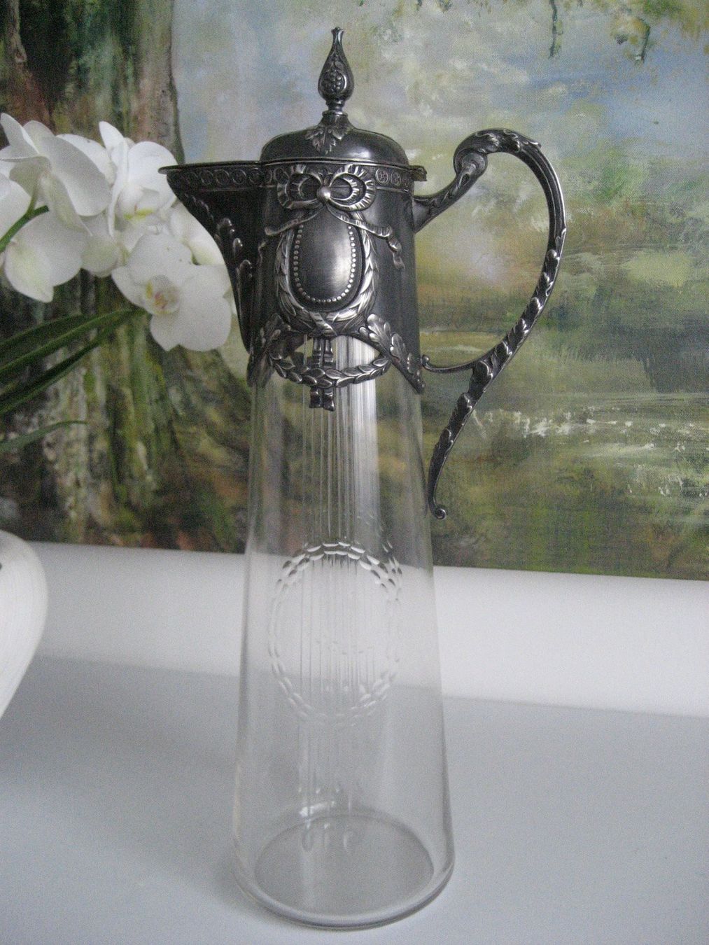 Caraffe: Grosse Prunkkaraffe Jugendstil 1900 Karaffe Antik – Usato da Rieden SG venduto da severem13
